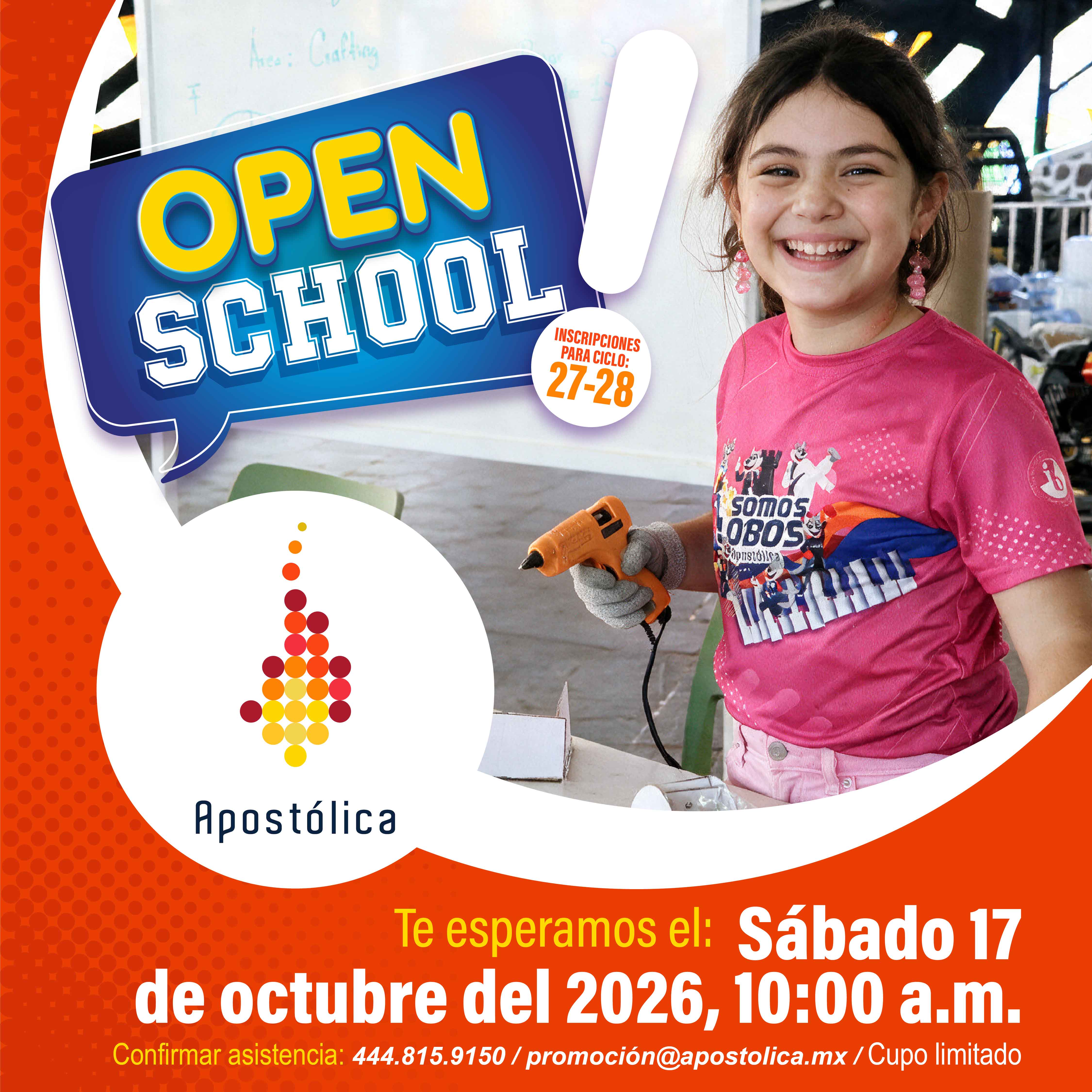 ¡Asiste a nuestro primer Open School para el ciclo escolar 27-28!